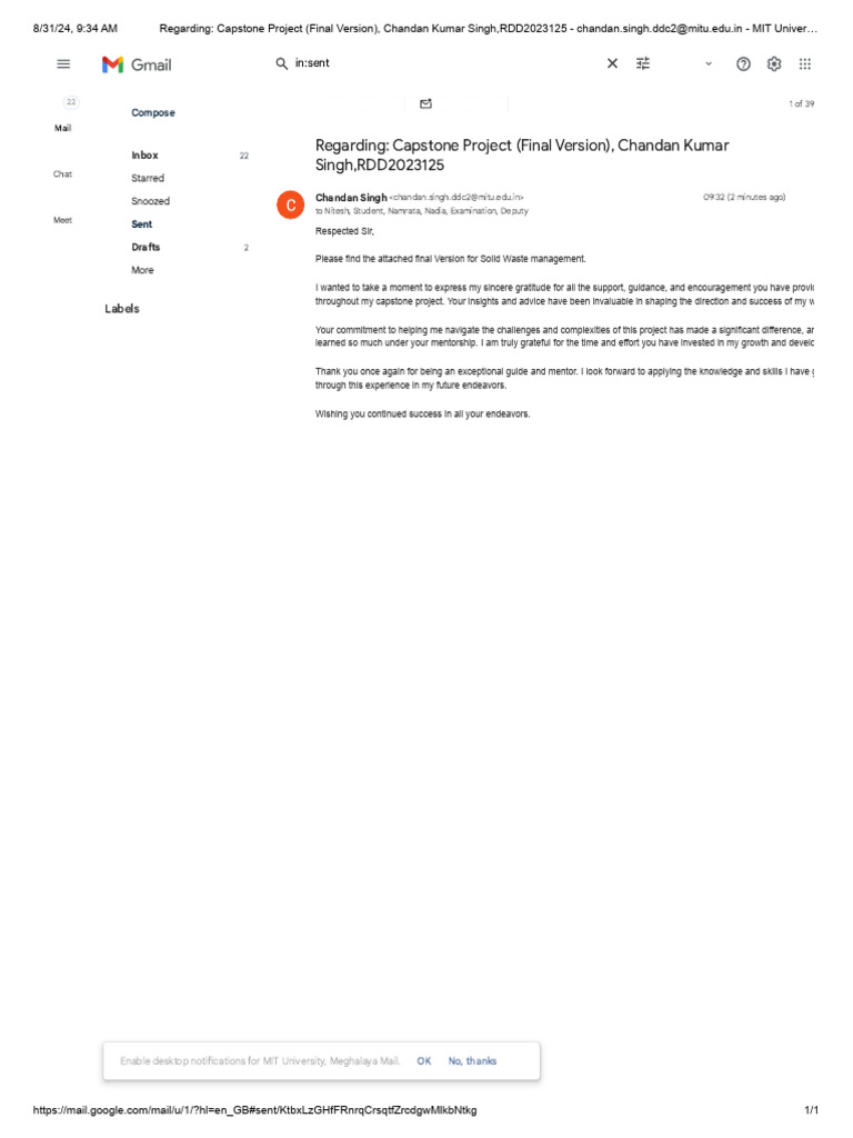 Regarding capstone project final version chandan kumar singh