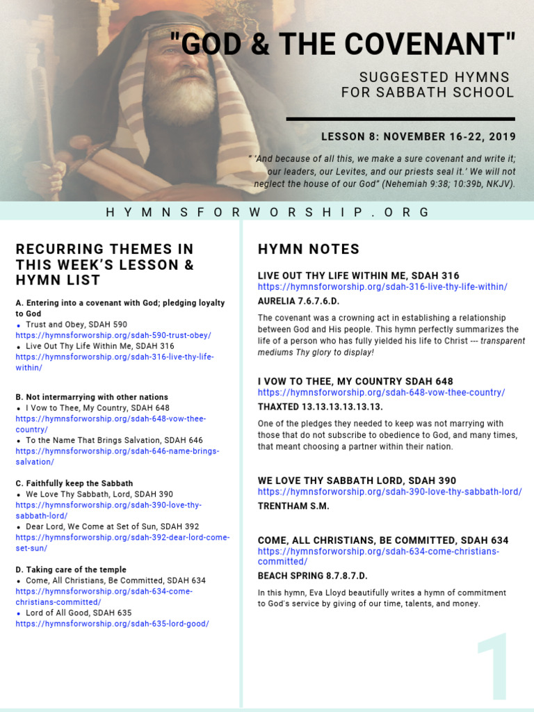 Weekly Hymn Themes and Lessons | PDF | Christian Belief And Doctrine ...