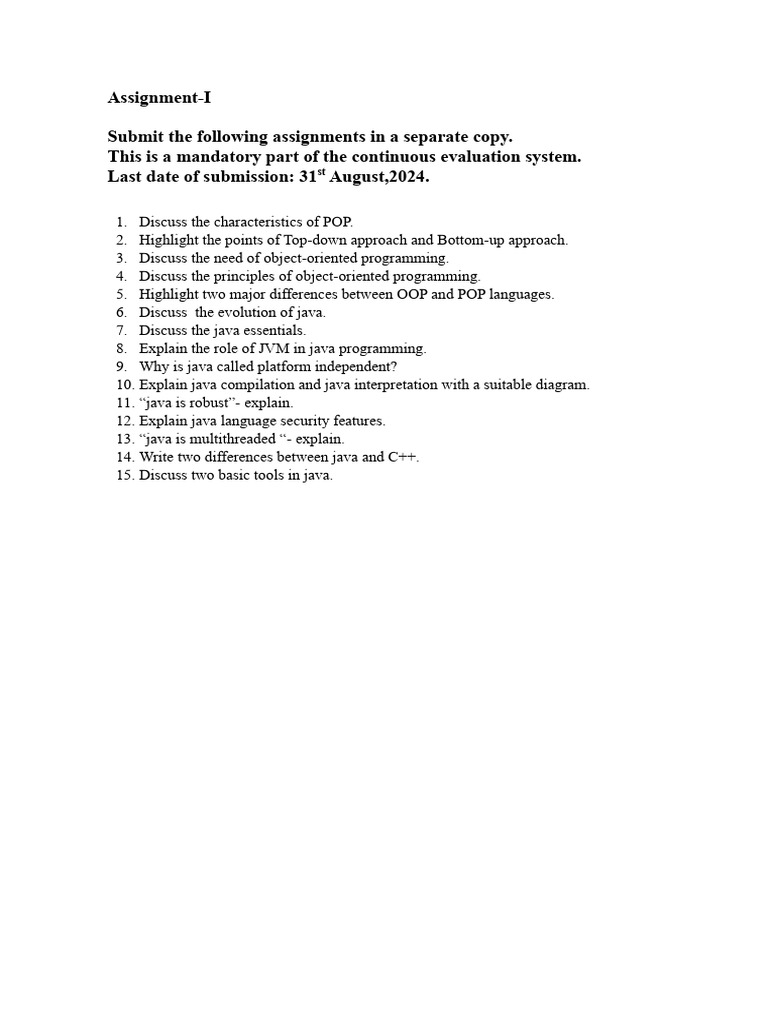 Assignments I | PDF | Computers
