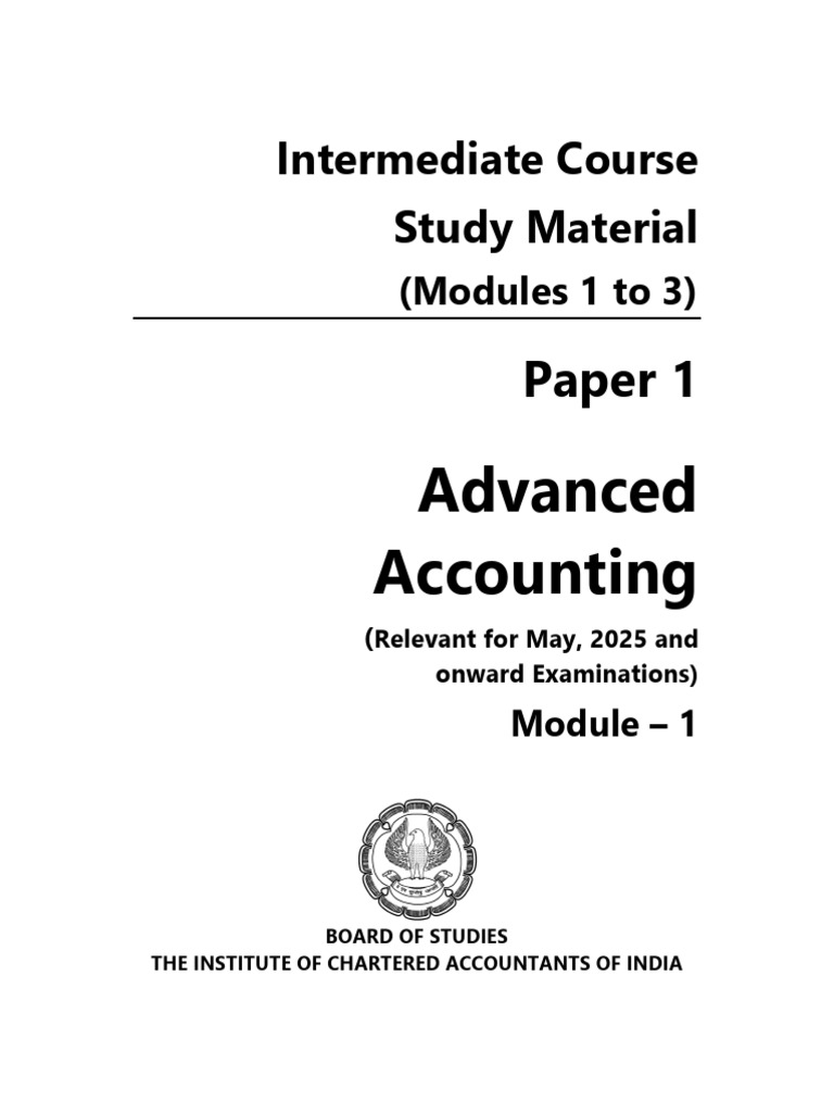CA Inter Advanced Accounting Material | PDF | Financial Statement ...