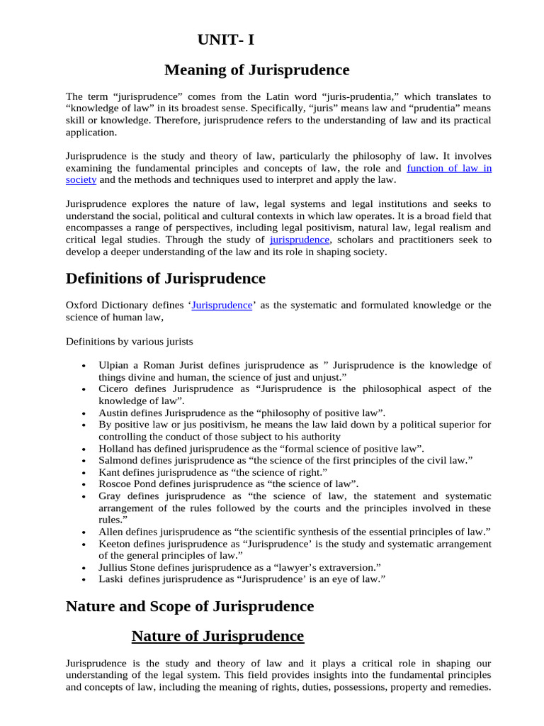 Jurispeudence Notes | PDF | Jurisprudence | Crimes