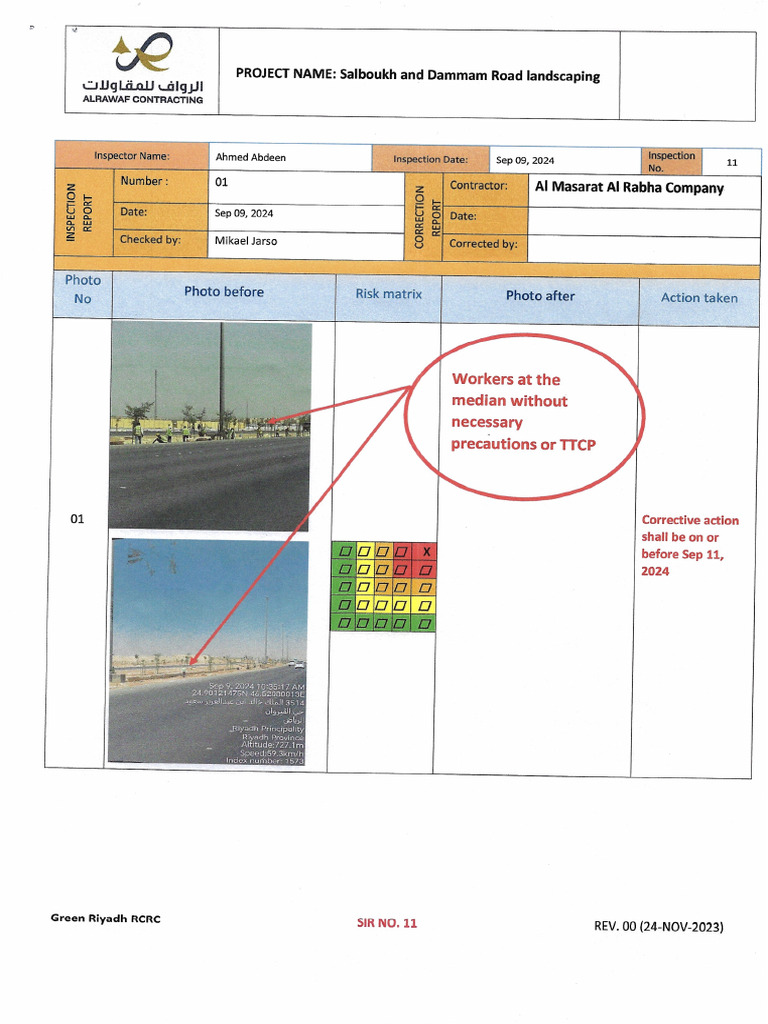 Project HSE Inspection Report 11 | PDF