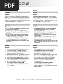 Focus3 2E Unit Test Dictation Listening Reading Unit4 GroupA B ANSWERS