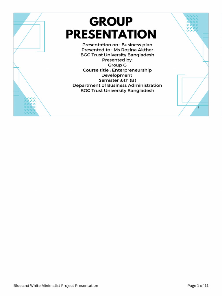 Blue and White Minimalist Project Presentation PDF | PDF