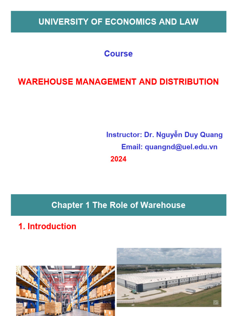 Chapter 1. The Role of Warehouse | PDF | Warehouse | Economies