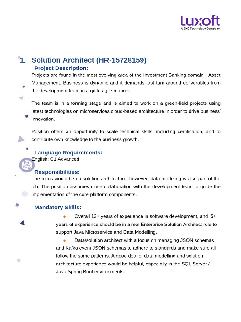 Software - System Architecture - (Remote India) - JD - 04-10-2024 | PDF ...