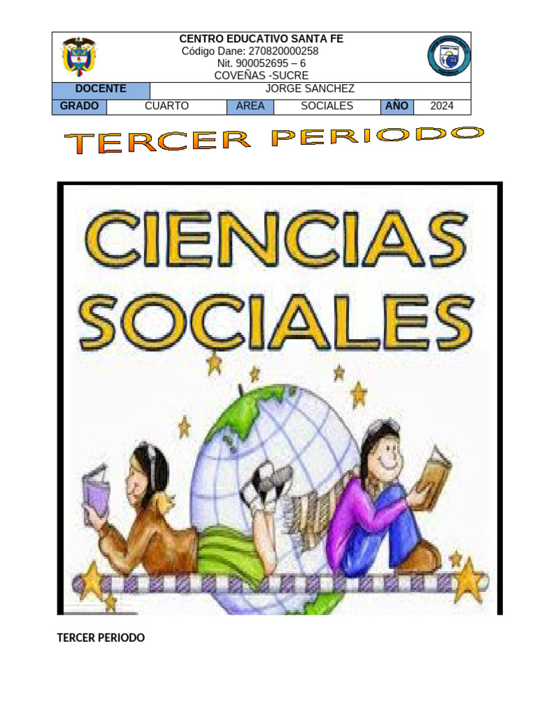 SOCIALES GRADO 4 TERCER Periodo 2022 | PDF | Andes | Colombia