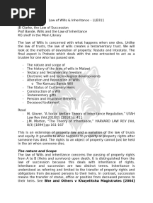 Law of Wills and Inheritance