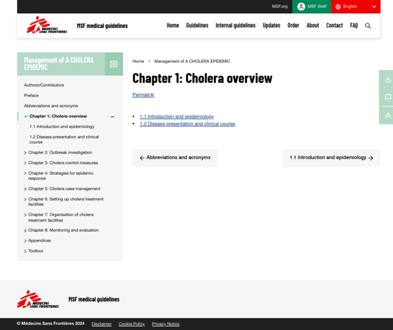 Cholera Epidemic Management Guide | PDF | Science & Mathematics