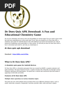 DR Does Quiz APK Download: A Fun and Educational Chemistry Game