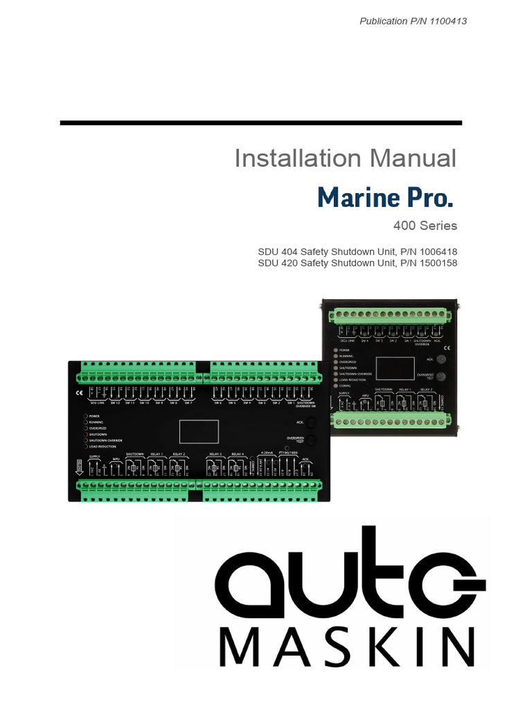 SDU 404 - 420 Installation Manual | PDF | Switch | Resistor