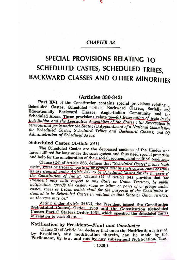 Article 341 of The Constitution | PDF
