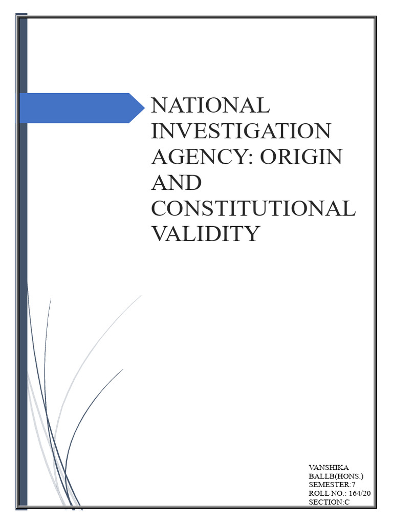 Constitutional Validity of NIA | PDF | Justice | Crime & Violence