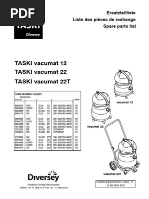 Sacs Poussière Taski Sacs Papier Pour Aspirateur TASKI Vacumat 22 - Pack De 10 - Filtration Poussière Sacs Poussière Jetables