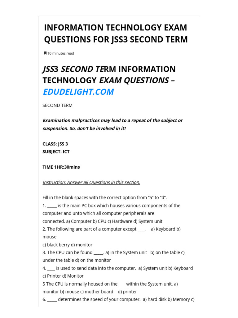 information-technology-exam-questions-for-jss3-pdf-computer