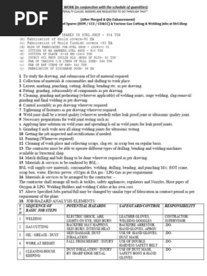 Revised Preamble to schedule of work