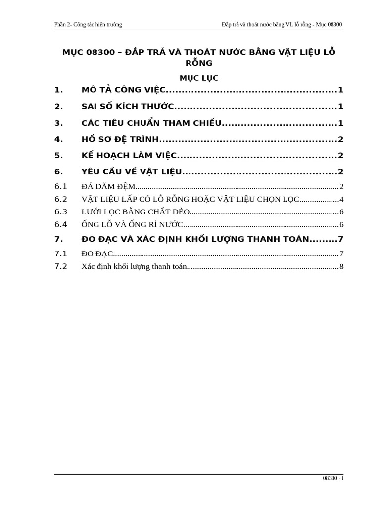 Dap Tra Va Thoat Nuoc Bang VL Lo Rong | PDF