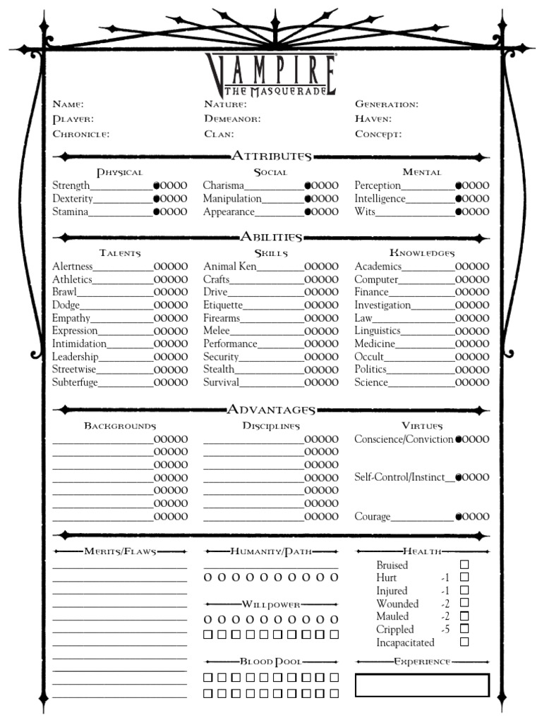 Character Sheet 1 | PDF | Role Playing Games