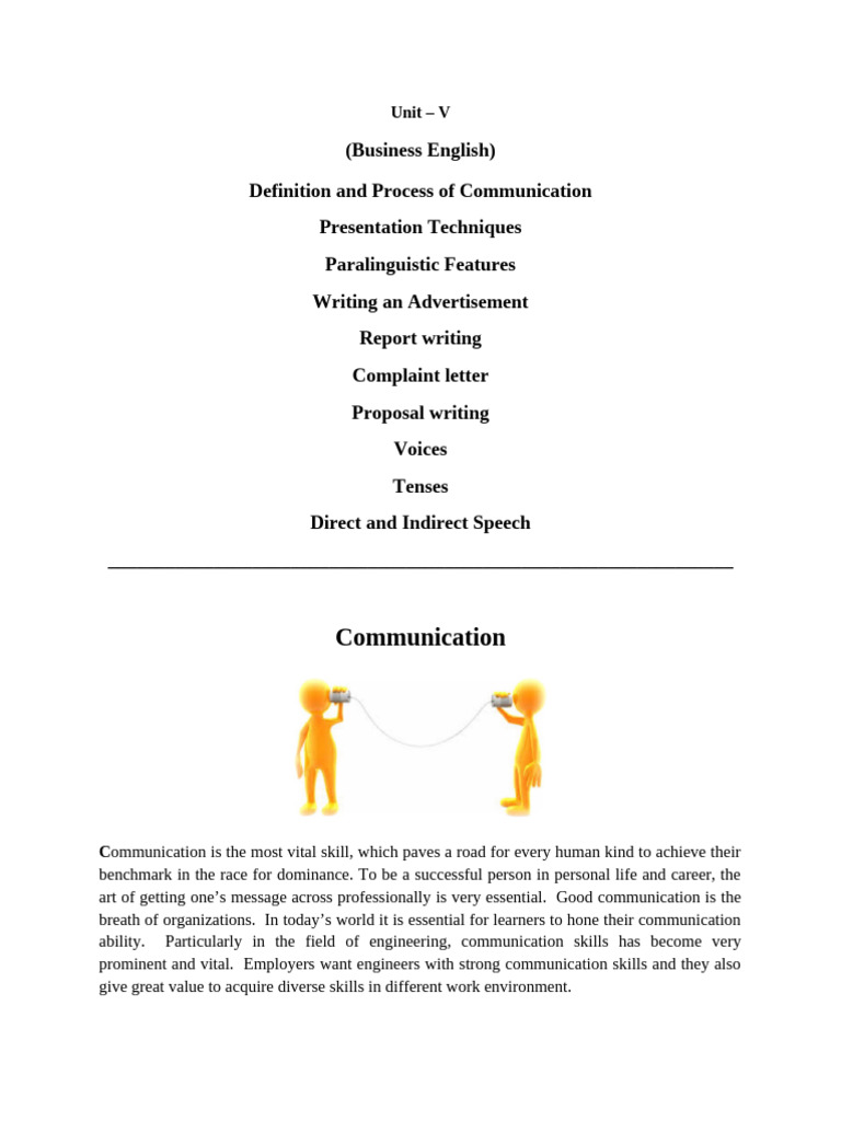 Unit - V (Material) | PDF | Communication | Grammatical Tense