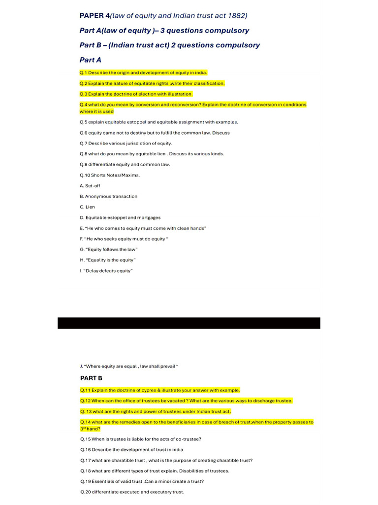 Equity 20 Questions | PDF