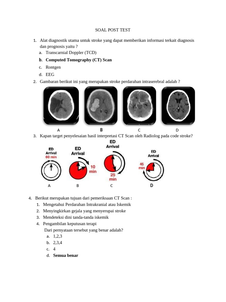 Soal Post Test Code Stroke | PDF