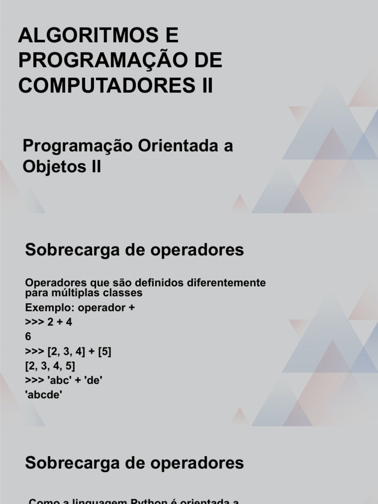 Sobrecarga e Herança em POO Python | PDF | Classe (programação de ...