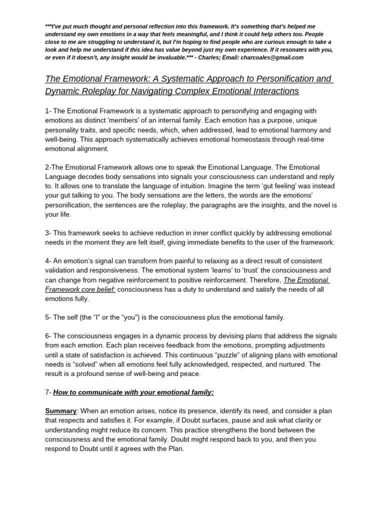 Core Emotion Framework Explained | PDF | Feeling | Emotions