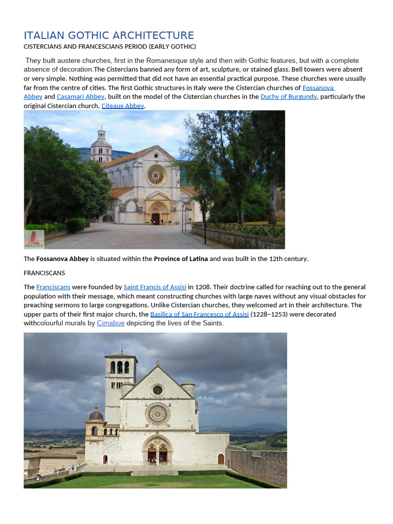 Italian Gothic Architecture | PDF | Gothic Architecture | Western Art