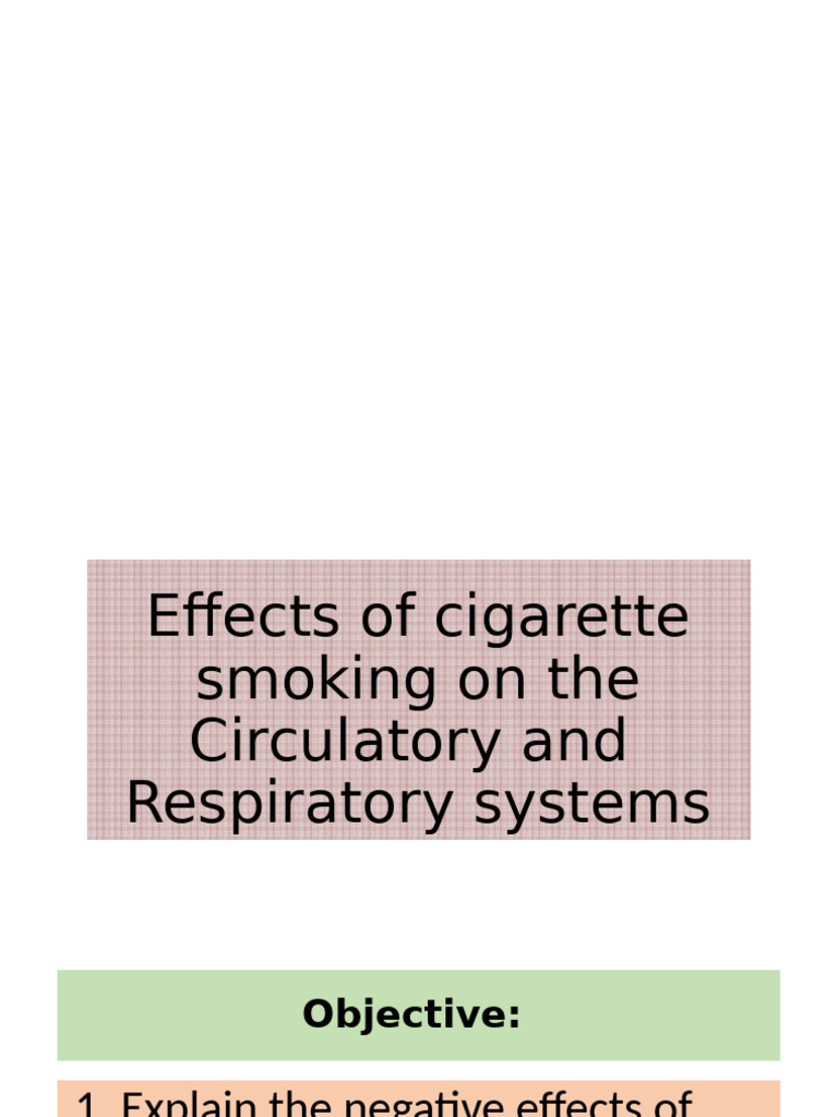 Impact of Smoking on Circulatory & Respiratory Health | PDF ...