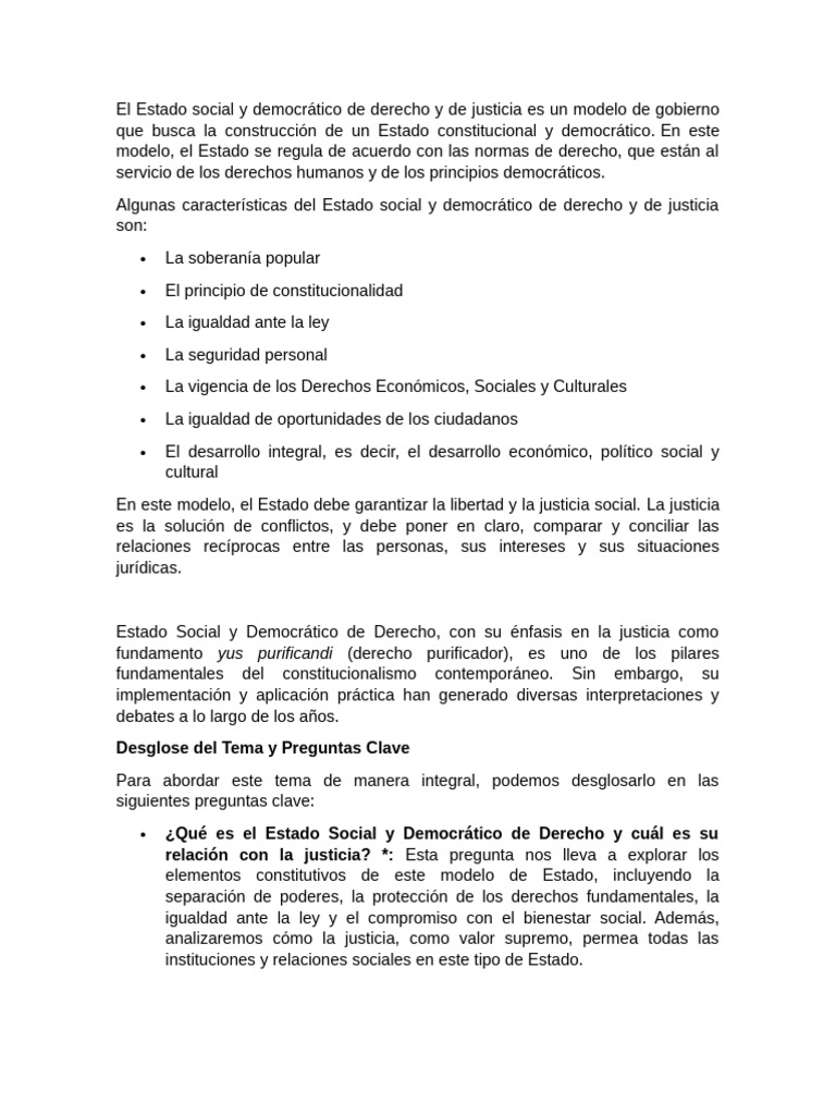 Estado Social y Democrático de Derecho | PDF | Democracia | Ideologías ...