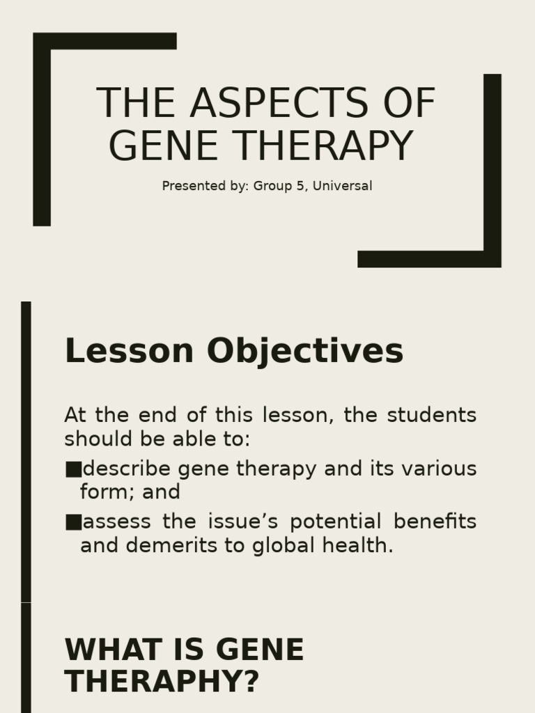 The Aspects of Gene Therapy | PDF | Gene Therapy | Viral Vector