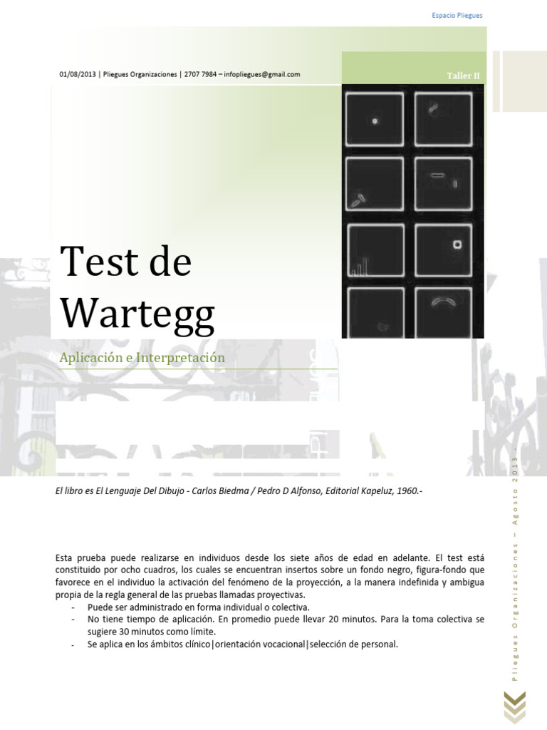 Test de Wartegg Aplicacion e Interpretacion PLIEGUES 1 4 | PDF | Dibujo ...
