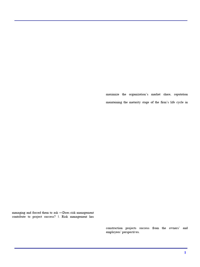 Impact of Risk Management on Construction Success | PDF | Risk | Risk ...
