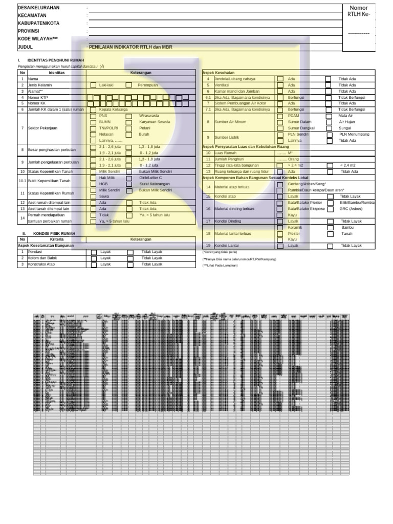 Penilaian Indikator RTLH dan MBR | PDF