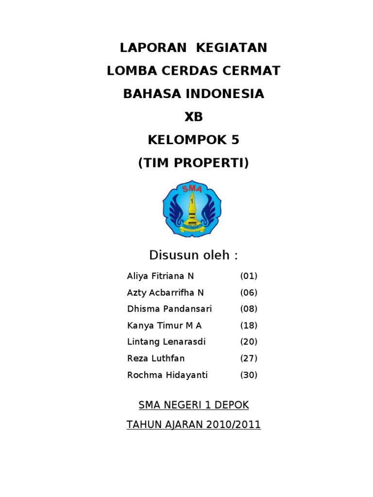 Contoh Laporan Kegiatan