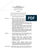 Permendiknas No. 18 Tahun 2007-Sertifikasi Bagi Guru Dalam Jabatan