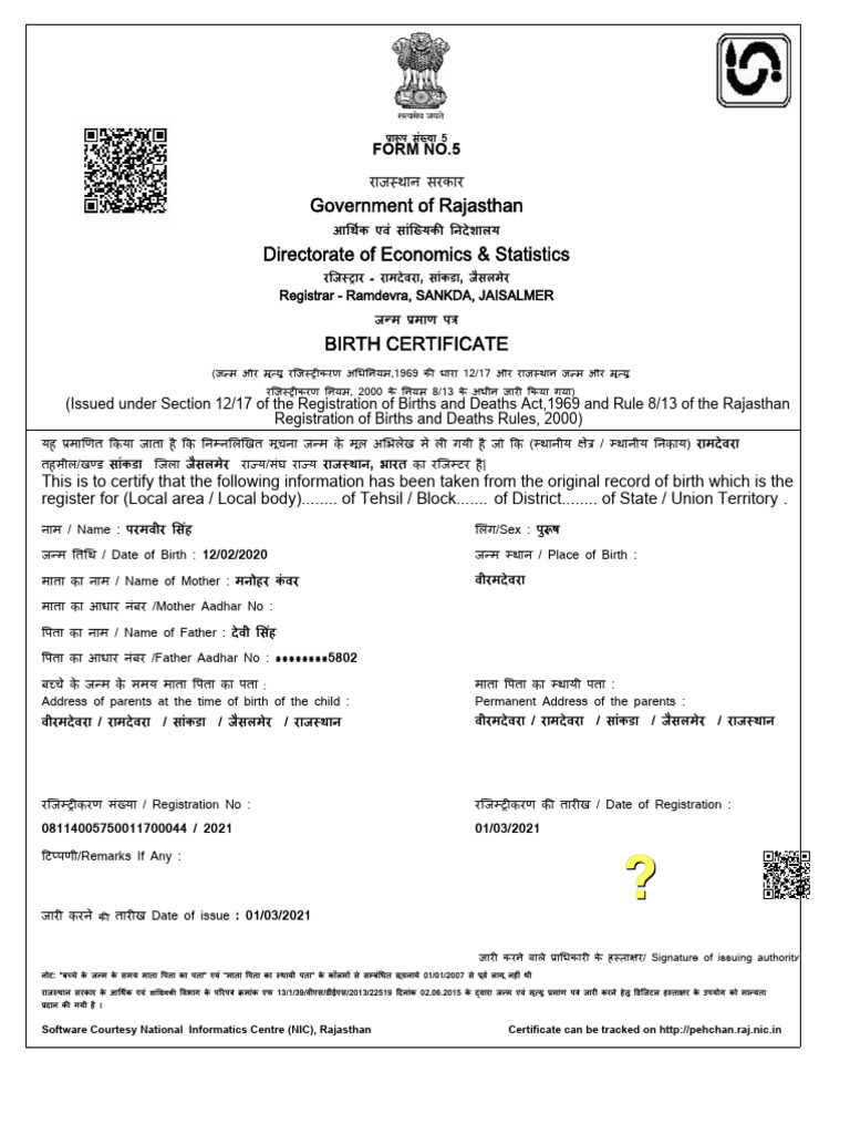 Government of Rajasthan Directorate of Economics & Statistics | PDF