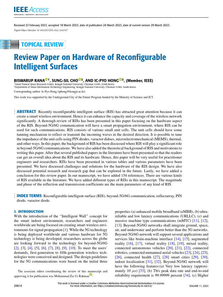 Review Paper On Hardware of Reconfigurable Intelligent Surfaces | PDF ...