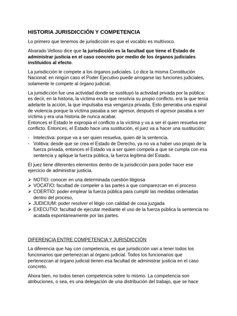Historia Jurisdicción y Competencia | PDF | Jurisdicción | Judicaturas