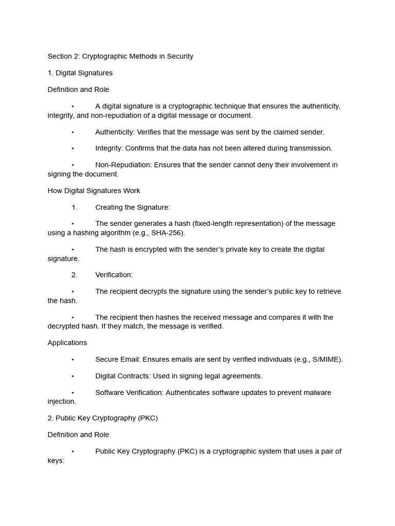 Cryptographic Methods: Digital Signatures & PKC | PDF | Public Key ...