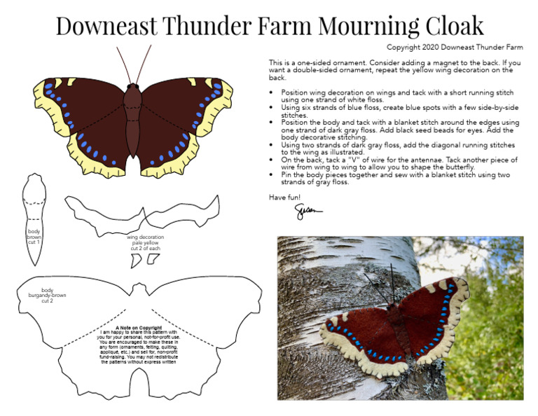 Mourning Cloak Pattern | PDF | Quilting | Decorative Arts
