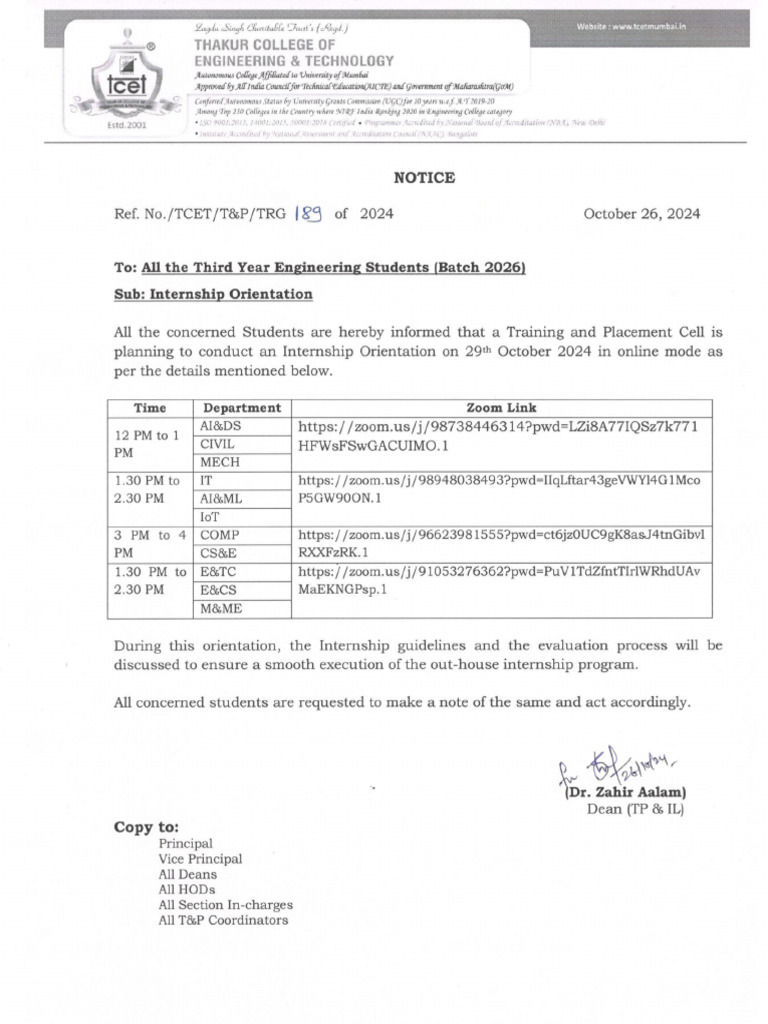 Internship Orientation 2026 Batch PDF