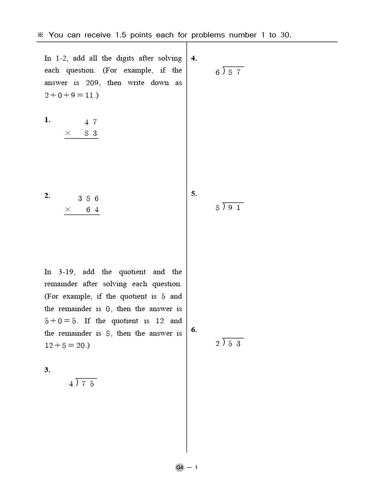 You Can Receive 1.5 Points Each For Problems Number 1 To 30 | PDF ...