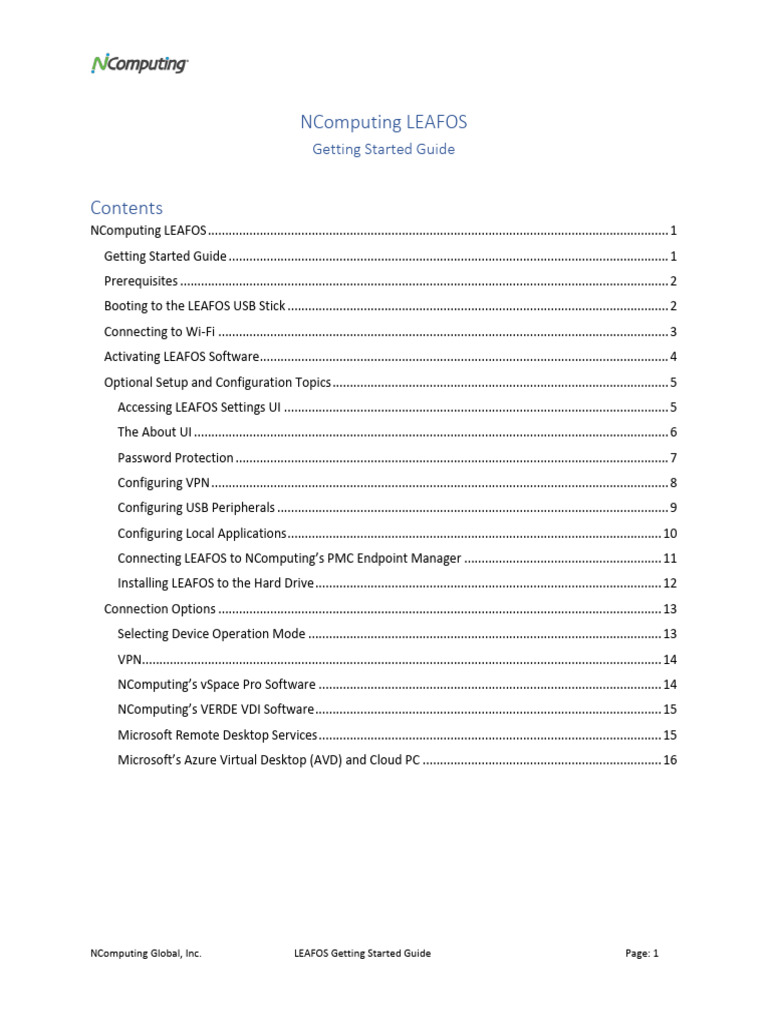 LEAFOS Setup and Configuration Guide | PDF | Desktop Virtualization ...