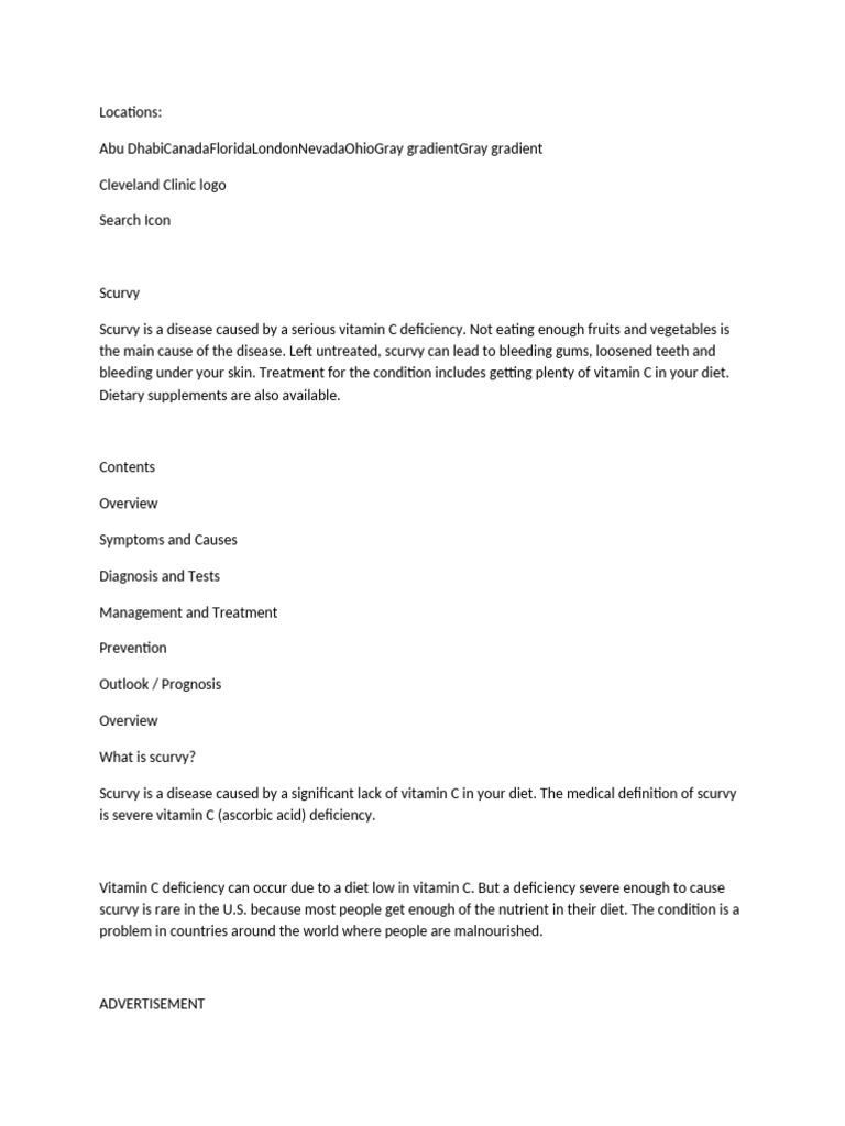 scurvy | PDF | Vitamin C | Vitamin