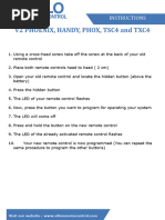 V2 Phox Remote Programming Guide | PDF