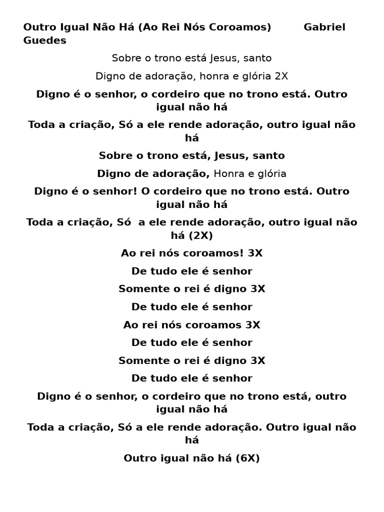Outro Igual Não Há - Gabriel Guedes | PDF
