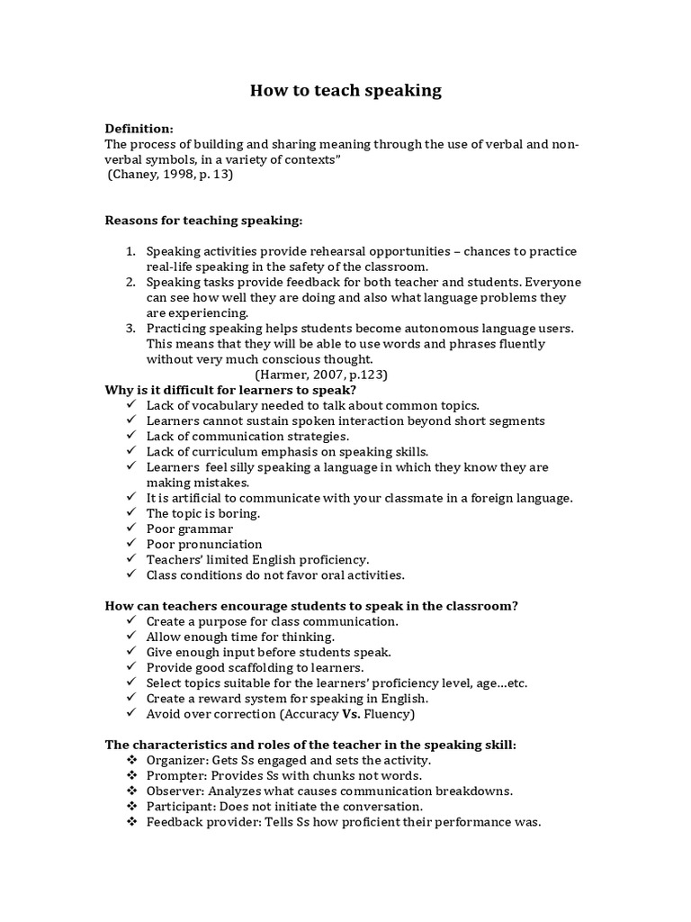 how-to-teach-speaking-summary-pdf-vocabulary-communication