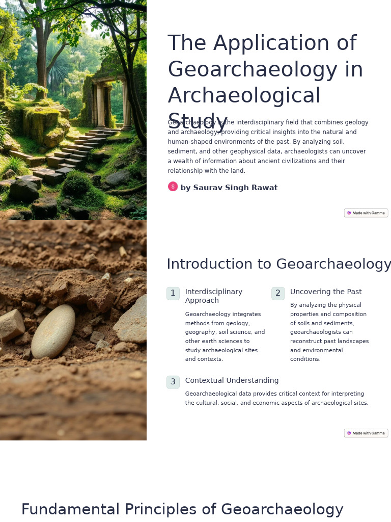 The Application of Geoarchaeology in Archaeological Study 2 | PDF ...