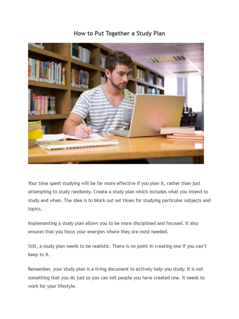 Effective Study Plan Creation Guide | PDF | Career & Growth